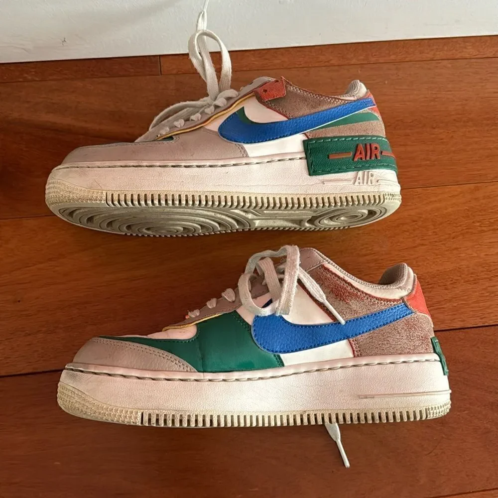 Nike Women's Sneakers Air Force‎ 1 Low Shadow Sail Blue Green sz 8 CI0919-109